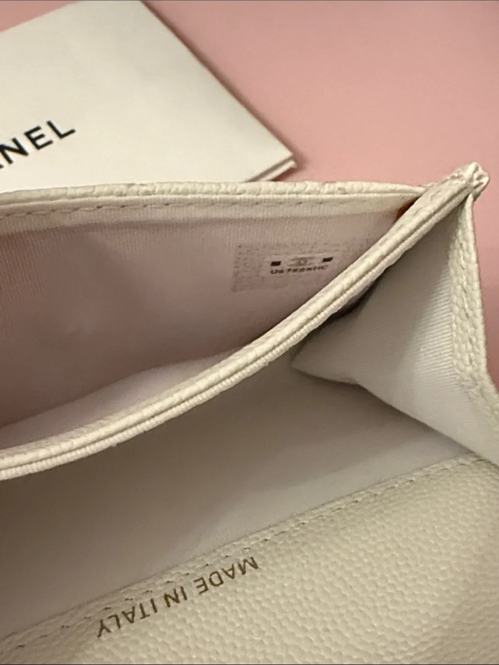 Chanel Quilted Flap Wallet in Ivory with Gold CC Logo